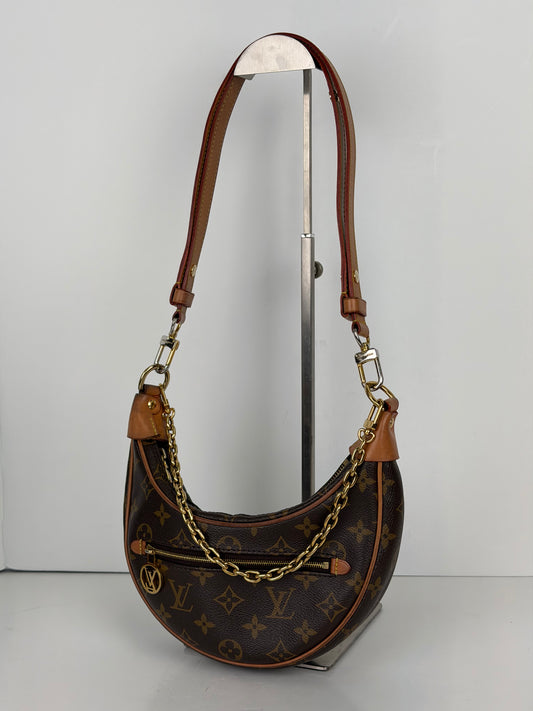 Louis Vuitton Loop Shoulder Bag in Brown LV Monogram Coated Canvas NFC YC2