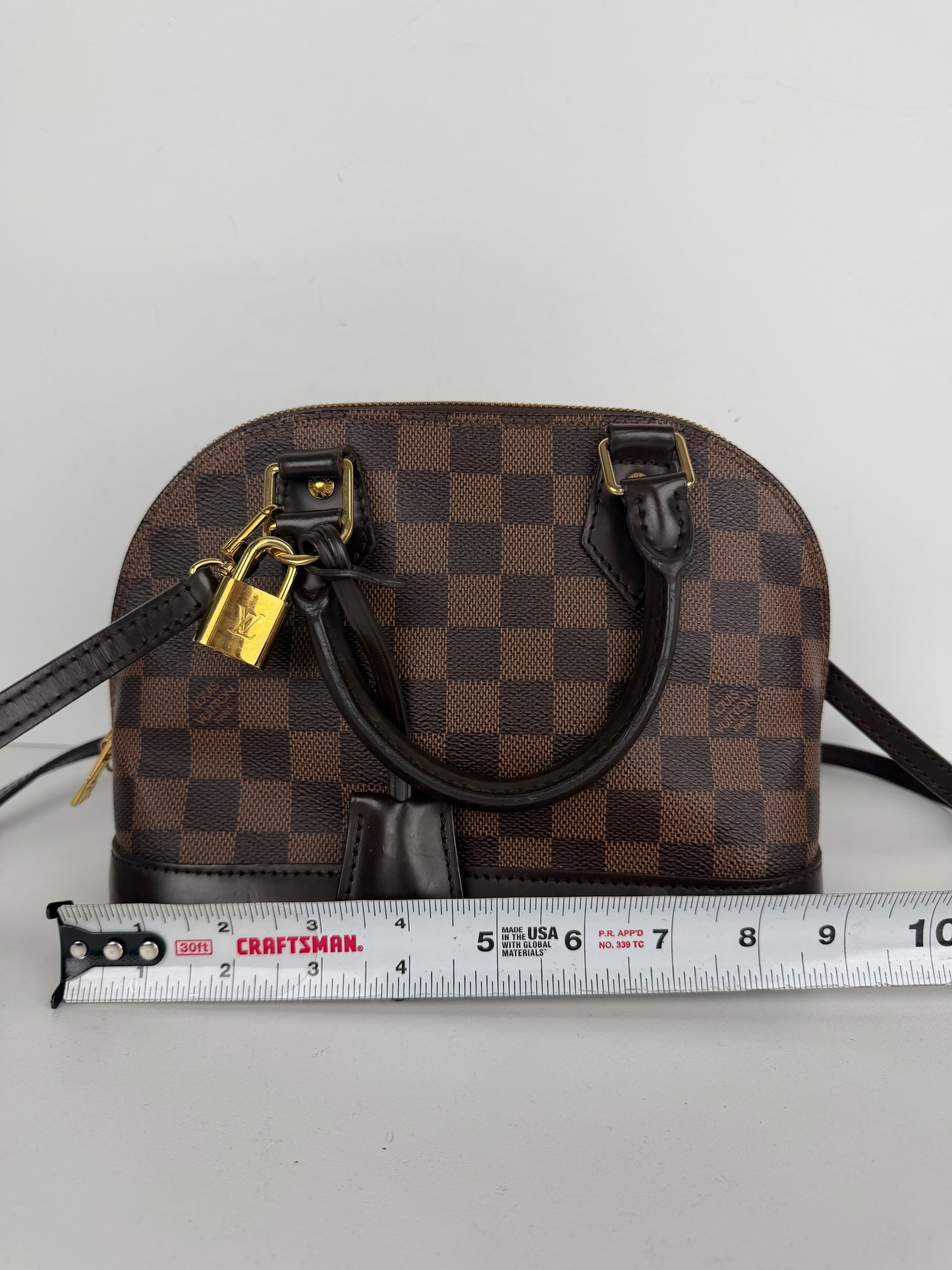 Louis Vuitton Alma BB Bag in Brown Damier Ebene Coated Canvas 2019 S-05