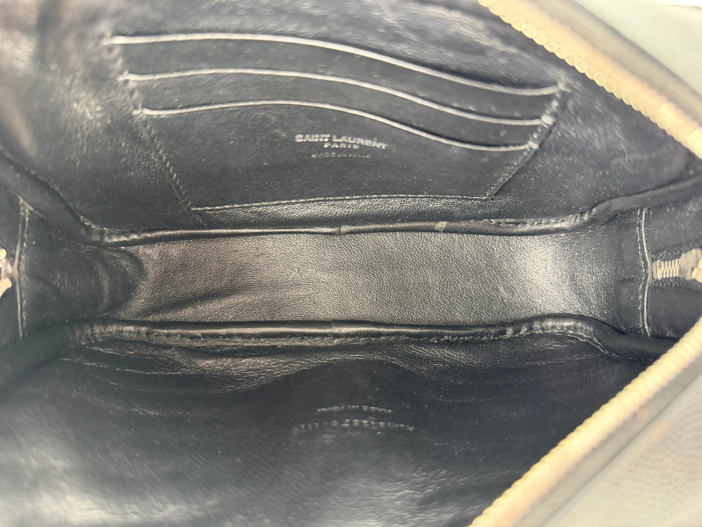 Saint Laurent Lou Camera Bag Mini in Black Quilted Grain De Poudre Leather YS-10