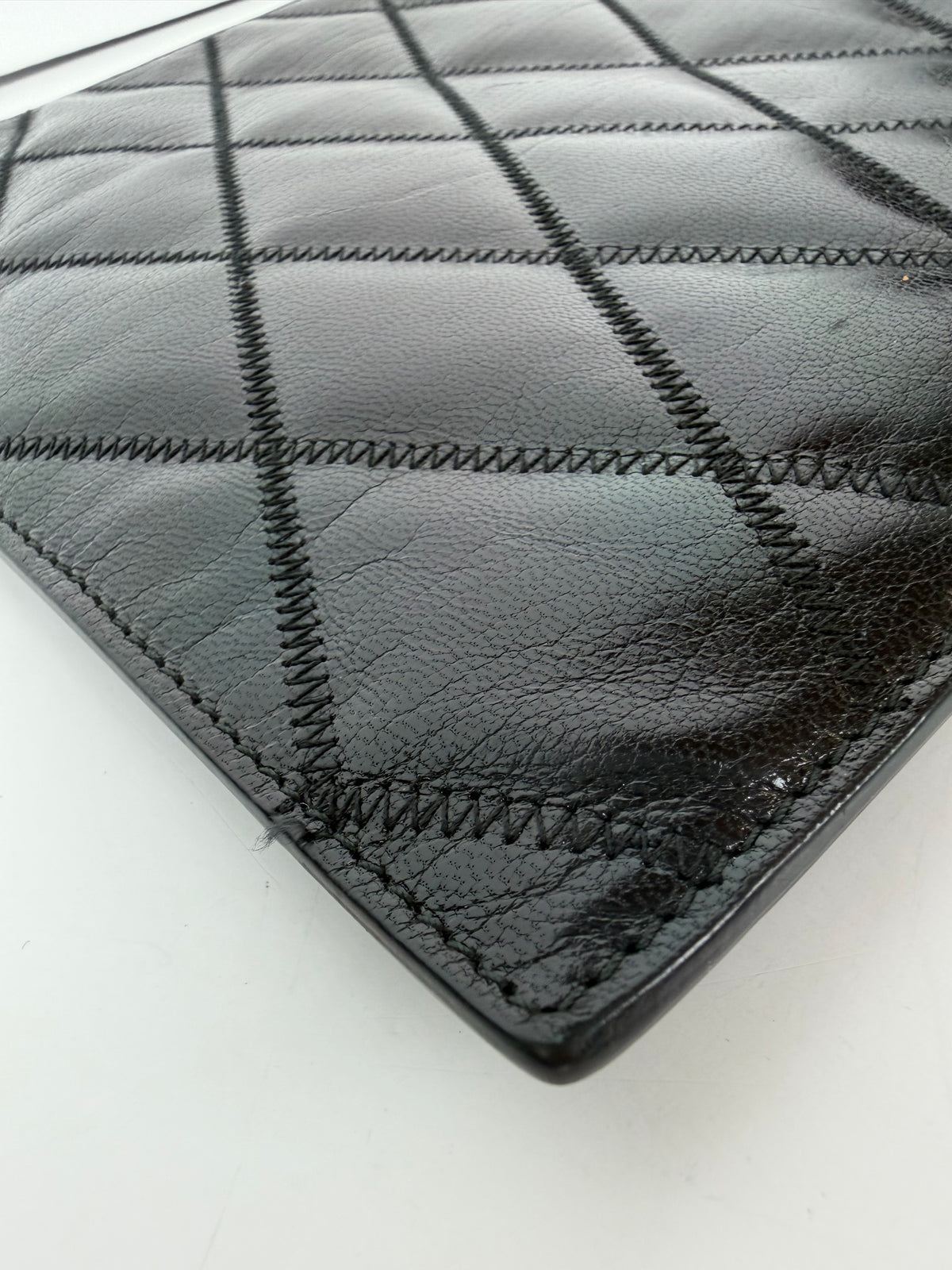 Givenchy GV3 Medium Pouch in Black Diamond Quilted Goatskin YS14