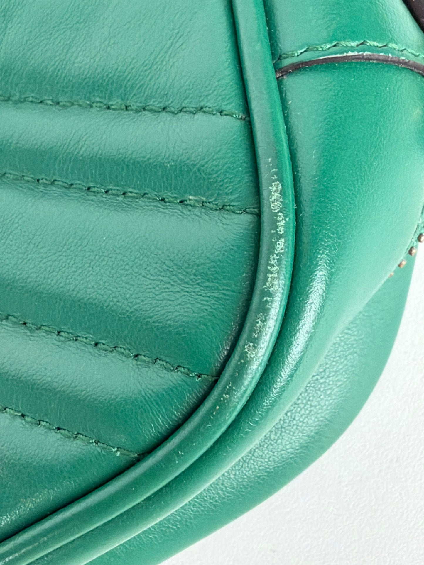 Gucci GG Marmont Shoulder Bag Small in Green Quilted Leather Y-20