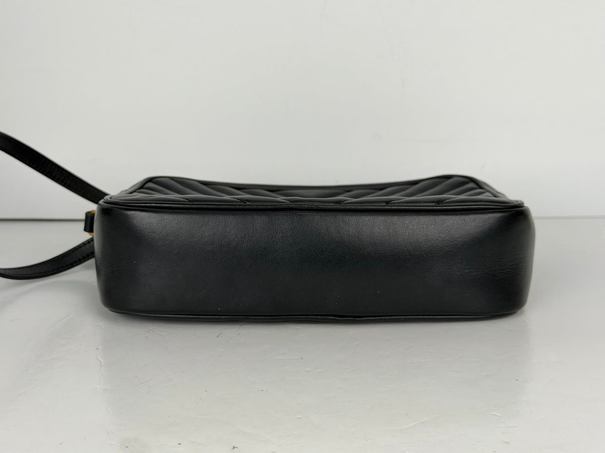 Saint Laurent Lou Camera Bag in Black Quilted Leather with Tassel YS22