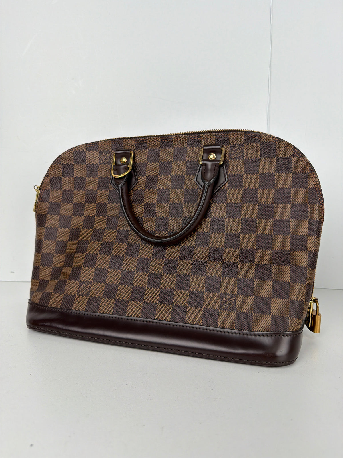 Louis Vuitton Alma PM Damier Ebene Top Handle Bag 2007