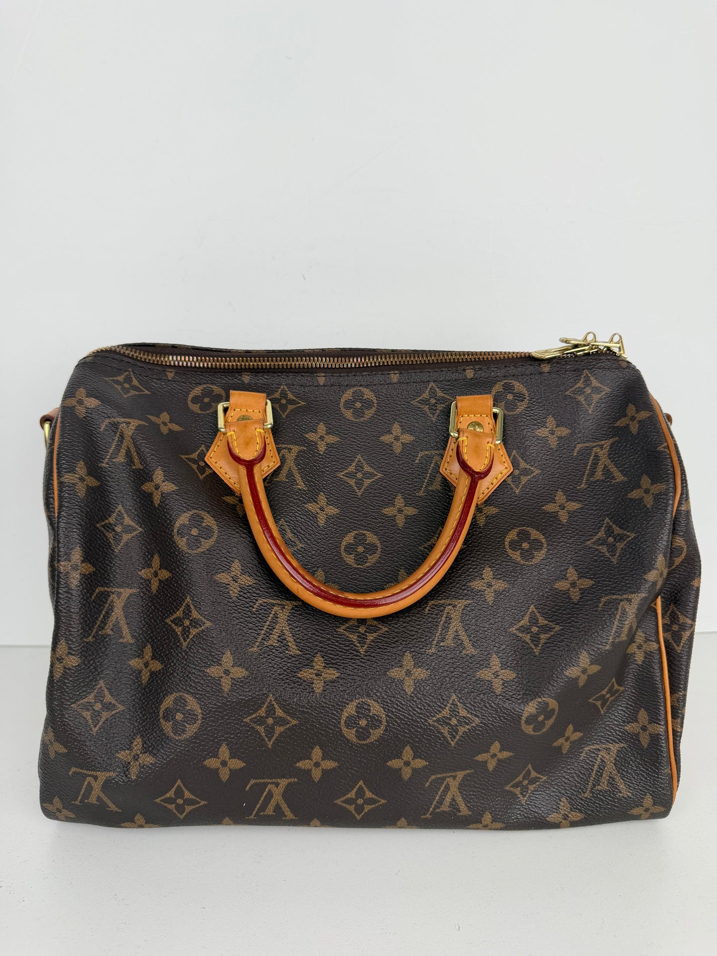 Louis Vuitton Monogram Speedy 30 Handbag in Brown LV Monogram Coated Canvas 2016 YE-8