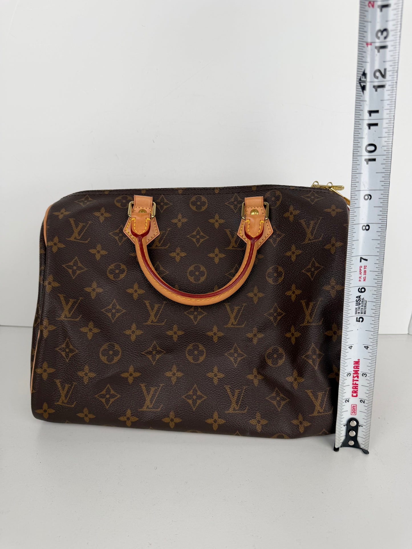 Louis Vuitton Monogram Speedy 30 Bag in Brown LV Monogram Coated Canvas 2019 C-9