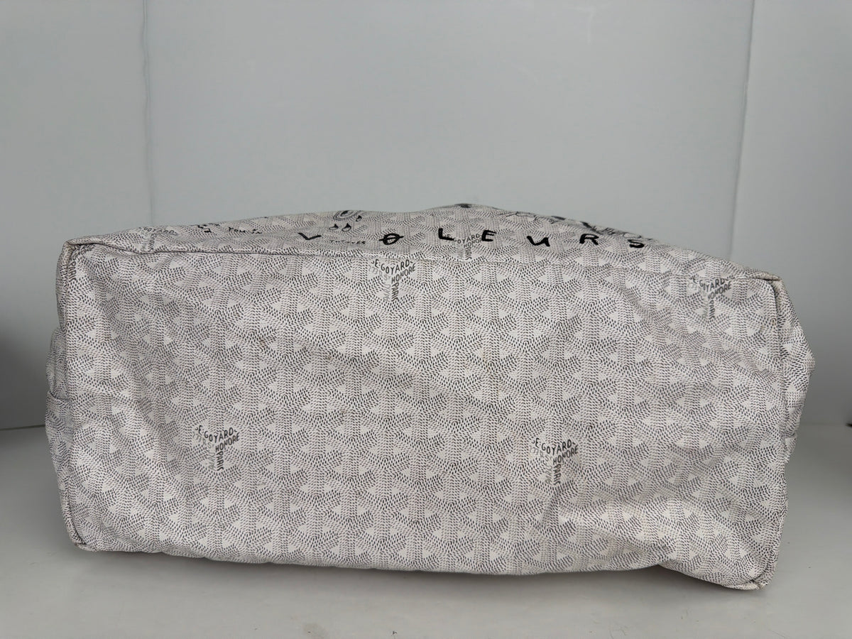 Goyard Goyardine St.Louis PM Tote in White Coated Canvas YD7