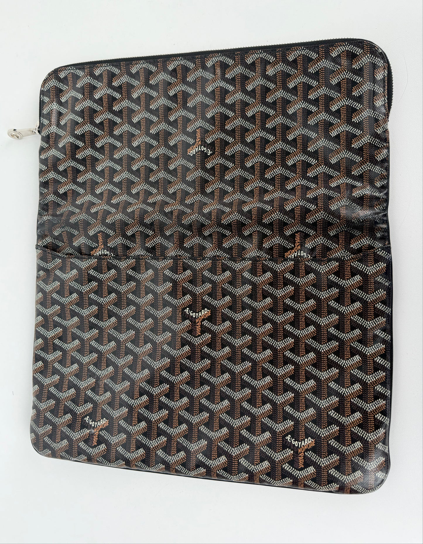 Goyard Sainte-Marie MM Fold Over Clutch Bag in Black Goyardine Coated Canvas YK-2