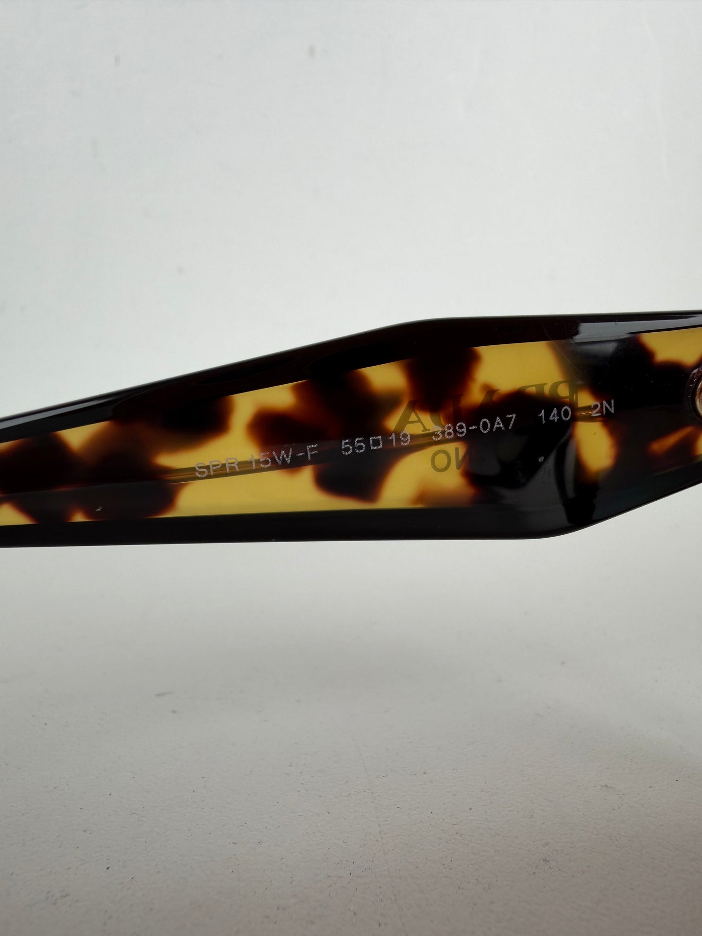 Prada PR15WS Rectangular Sunglasses in Black/Medium Tortoise Frame with Gray Gradient Lenses YK-3