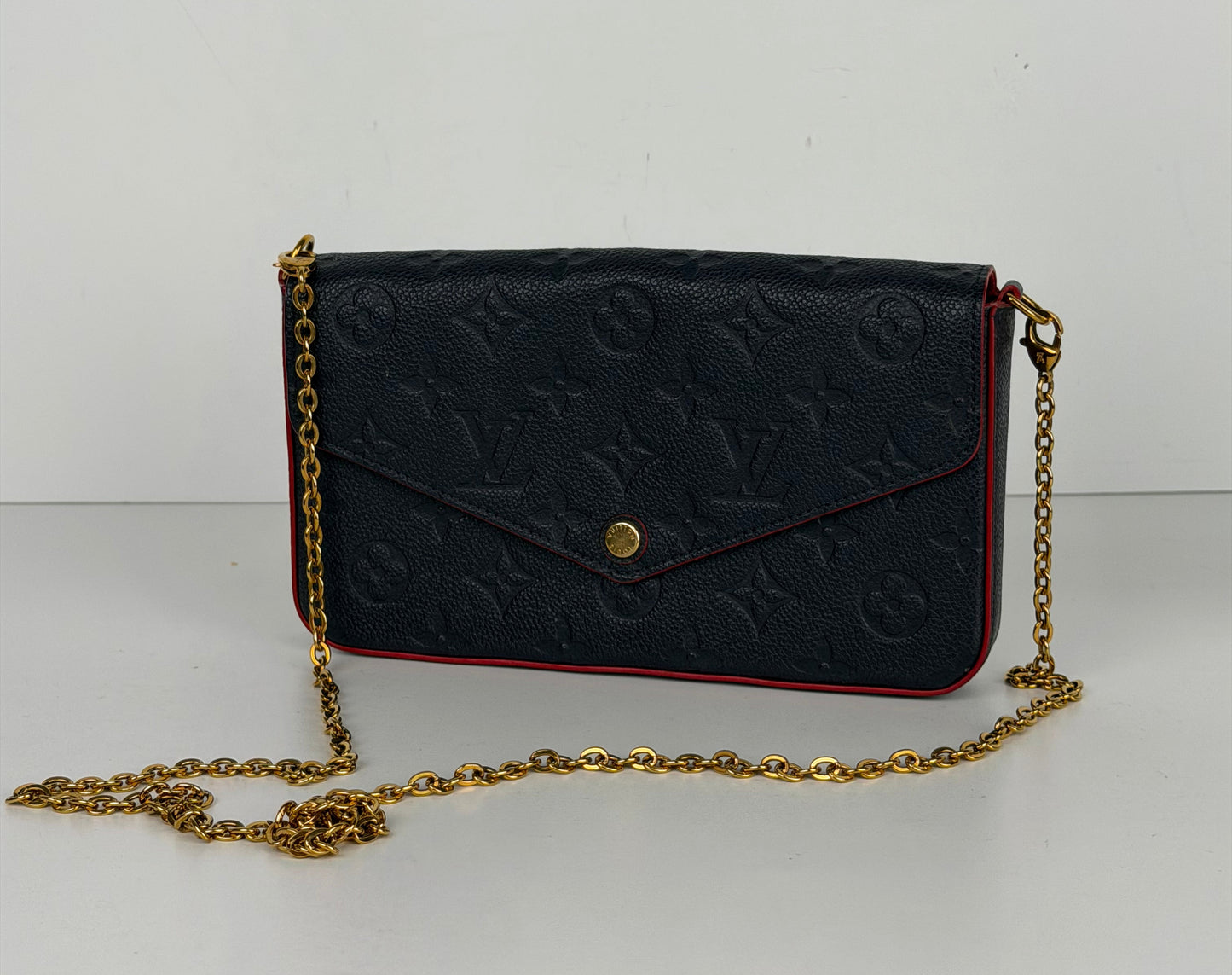 Louis Vuitton Pochette Felicie Crossbody Bag in Blue Monogram Empreinte Leather 2020 YS-08