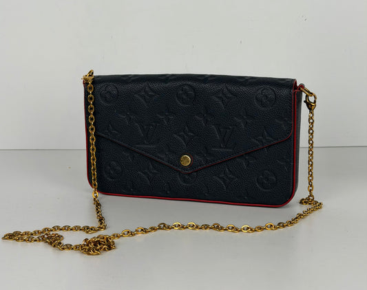 Louis Vuitton Pochette Felicie Crossbody Bag in Blue Monogram Empreinte Leather 2020 YS-08
