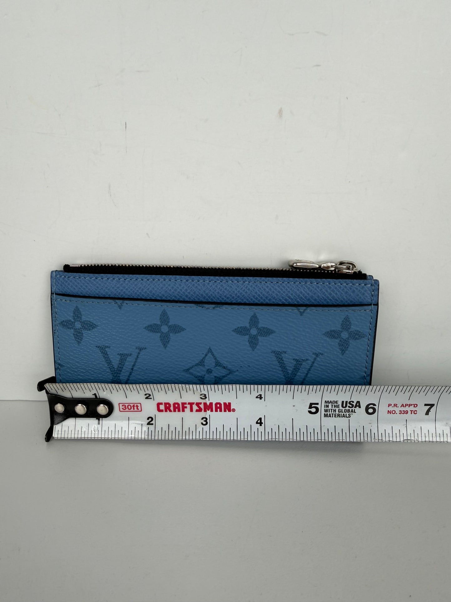 Louis Vuitton Taigarama Coin Card Holder in Blue LV Monogram Canvas NFC Y