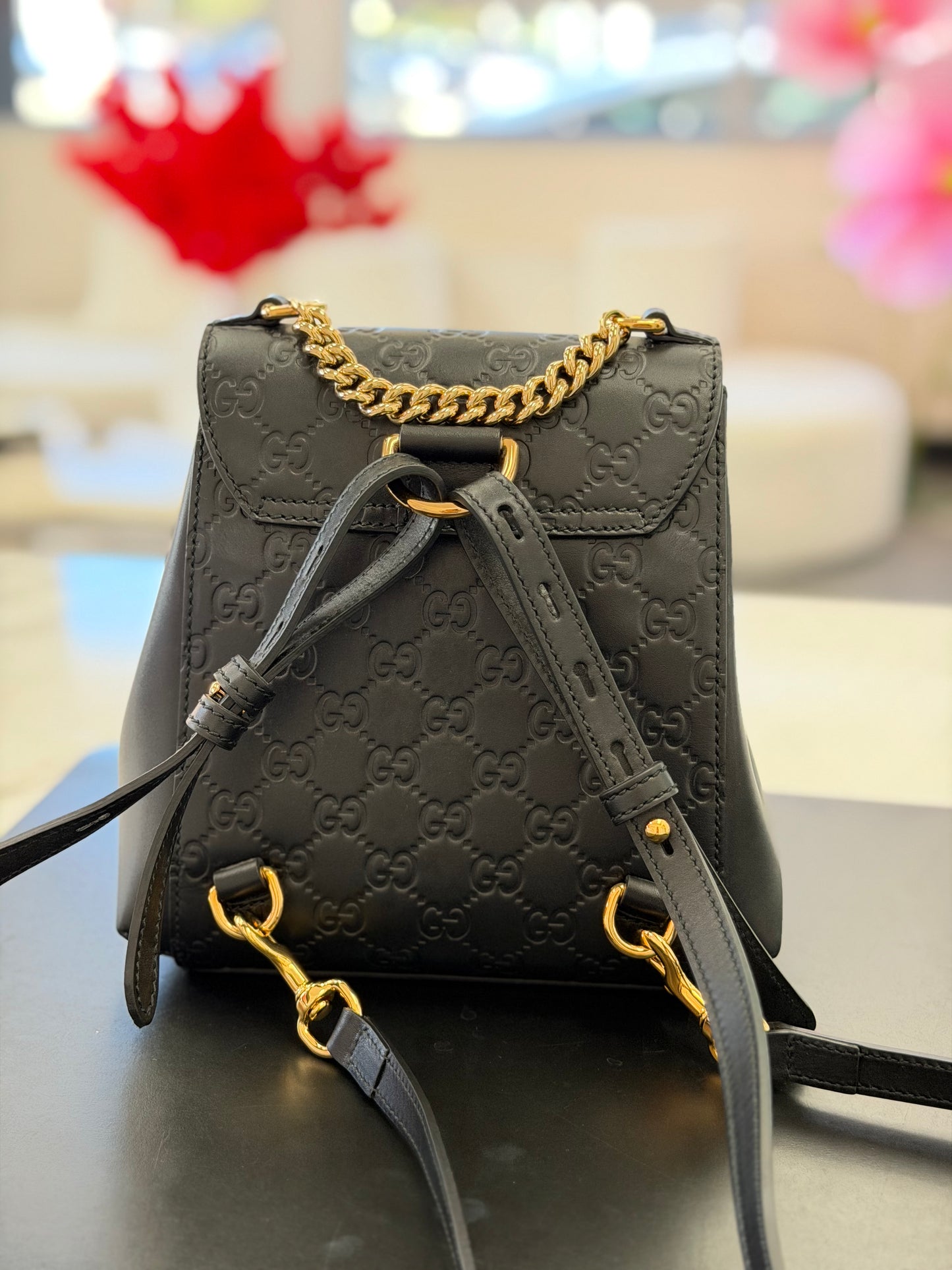 Gucci Padlock Mini Backpack in black Guccissima leather