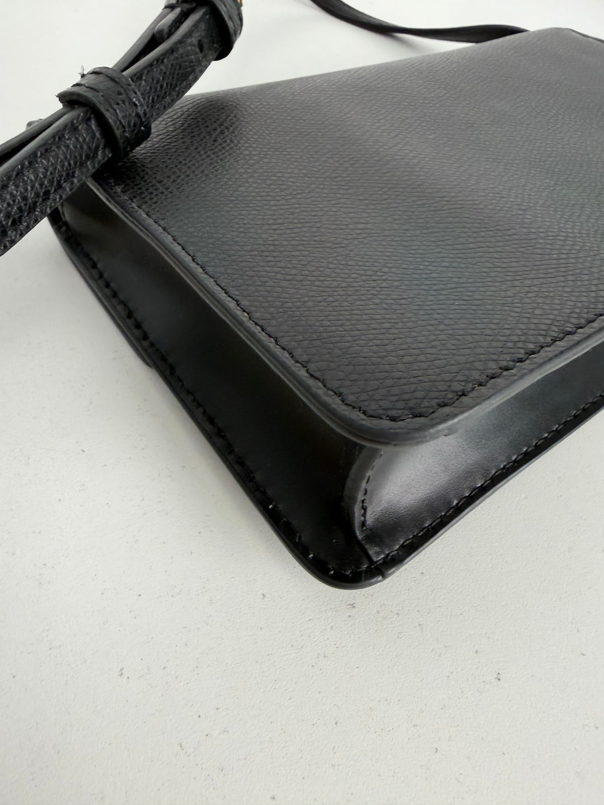 Fendi FF Diamonds Continental Wallet Bag on Chain in Black Leather S-10Y