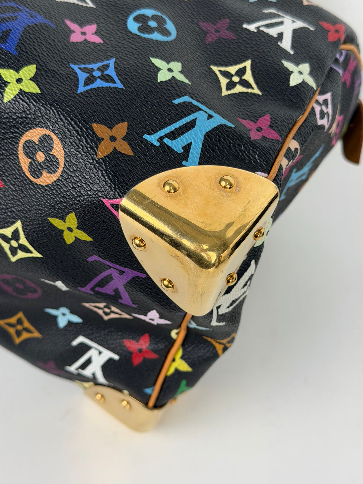 Louis Vuitton Takashi Murakami Speedy 30 Handbag in LV Multicolore Monogram Vintage 2004 YS02