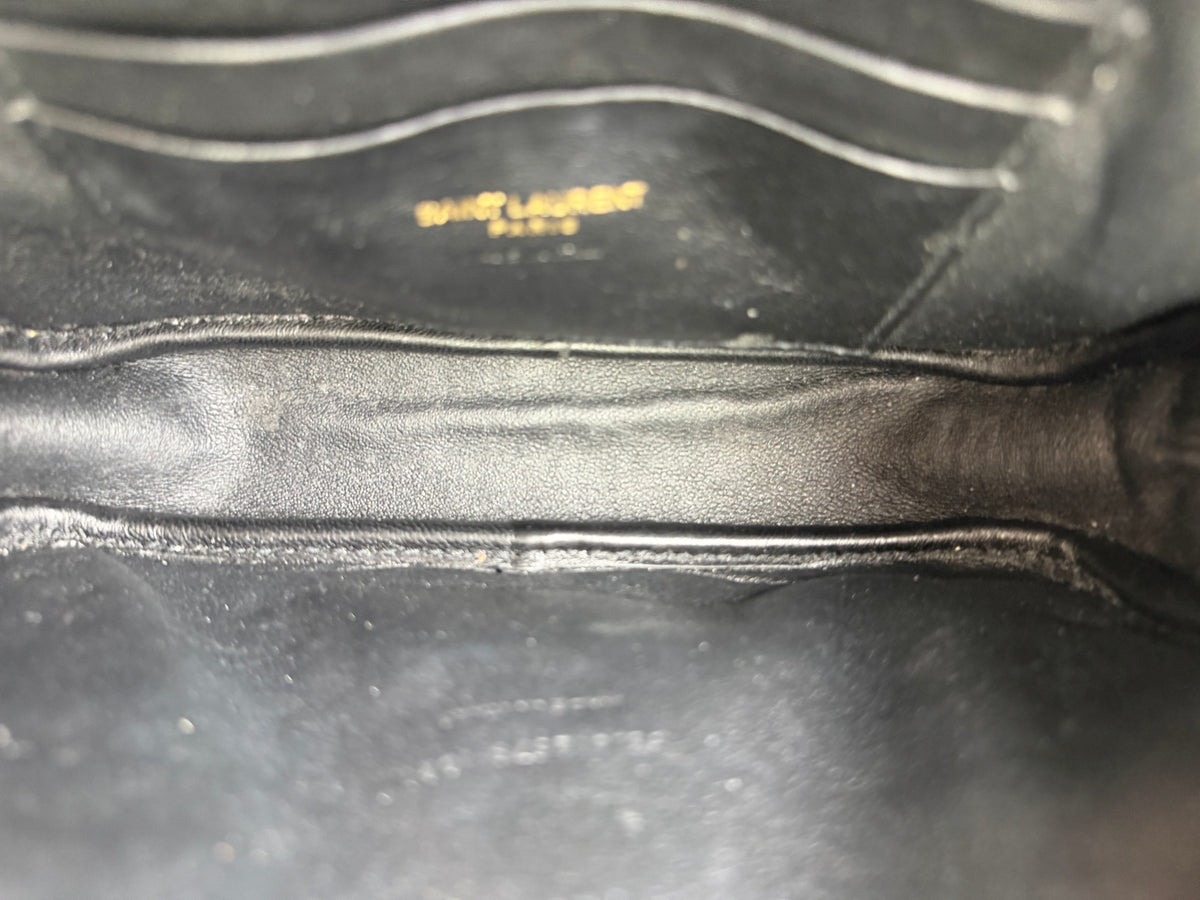 Saint Laurent Lou Camera Bag Mini in Black Grain De Poudre Leather YS-11