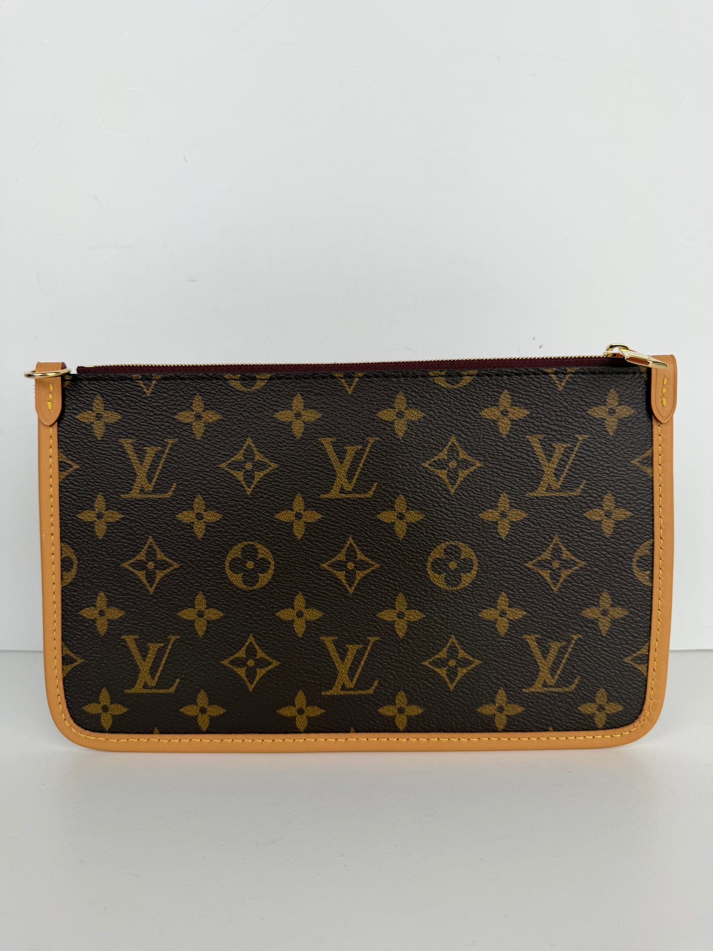 Louis Vuitton CarryAll MM Pochette Bag in Brown LV Monogram Coated Canvas YK-1