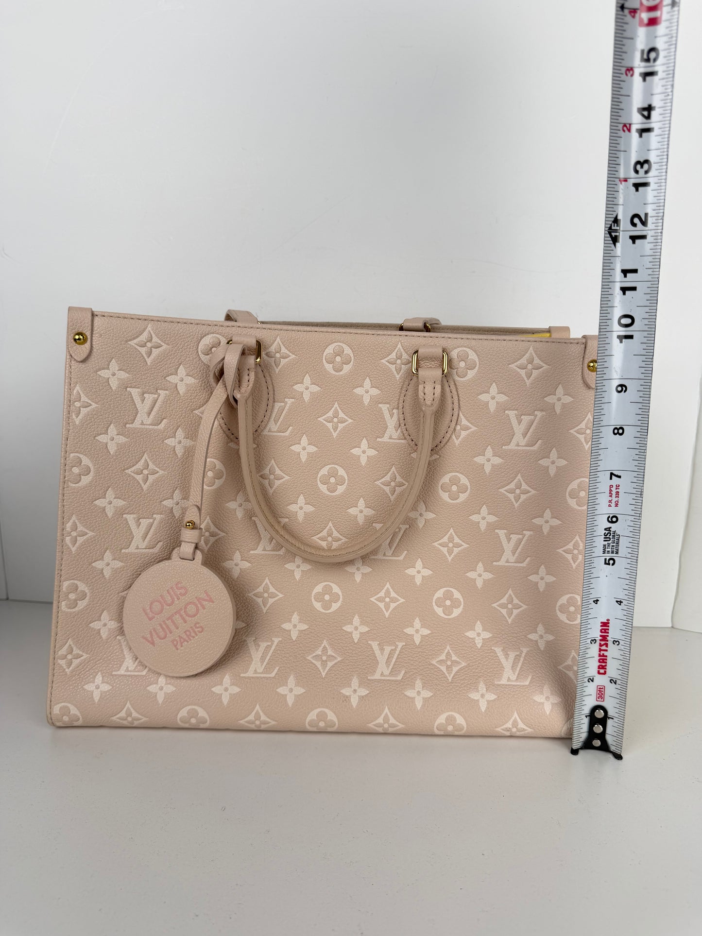 Louis Vuitton OnTheGo Spring in the City MM Tote Bag in Beige Empreinte Leather NFC C-9
