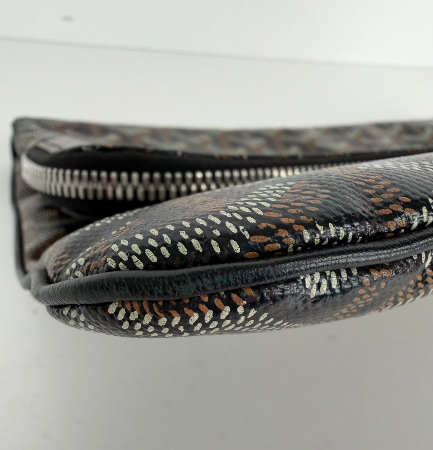 Goyard Sainte-Marie MM Fold Over Clutch Bag in Black Goyardine Coated Canvas YK-2