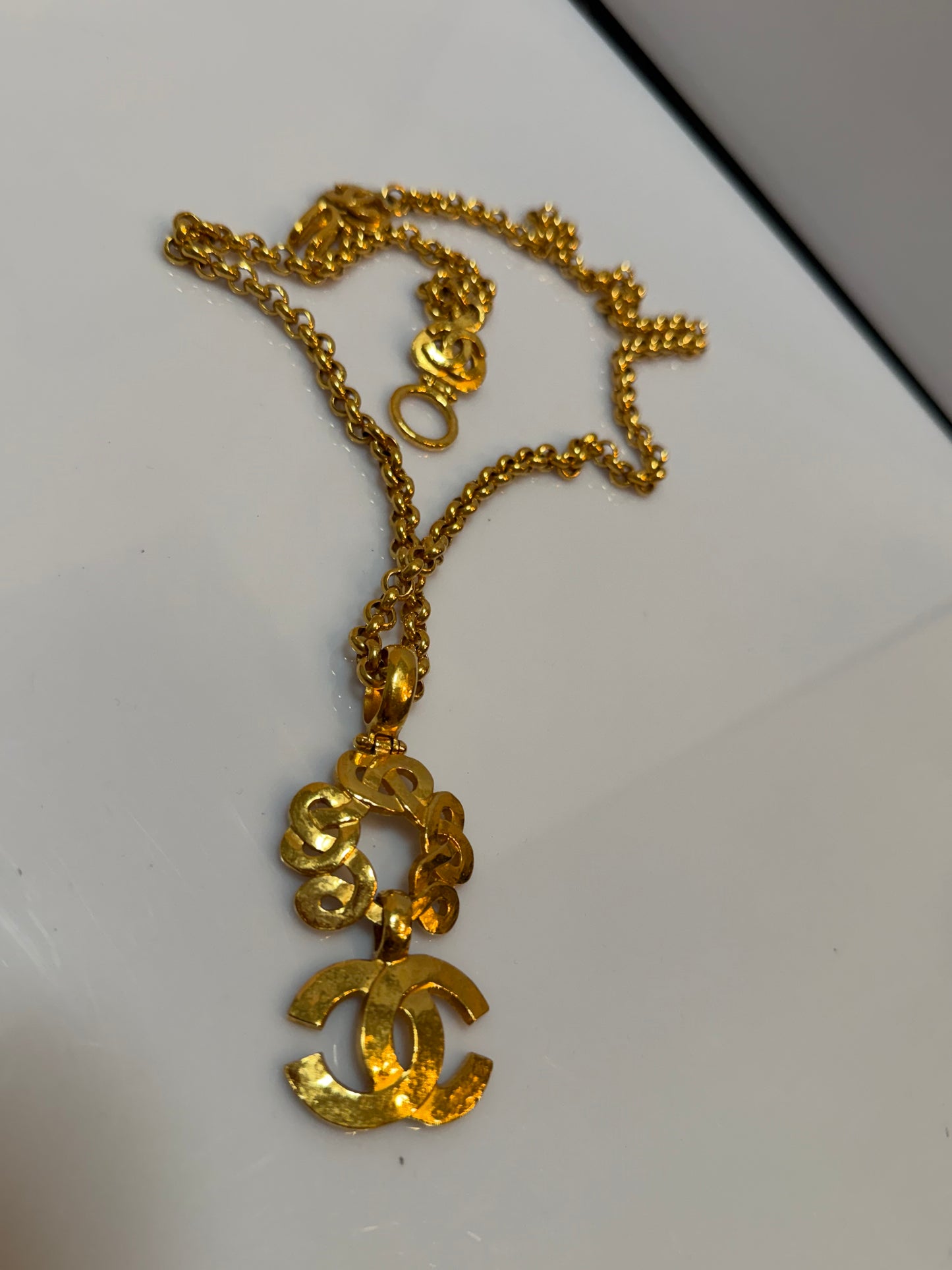 Chanel Vintage CC Logo Pendant Necklace