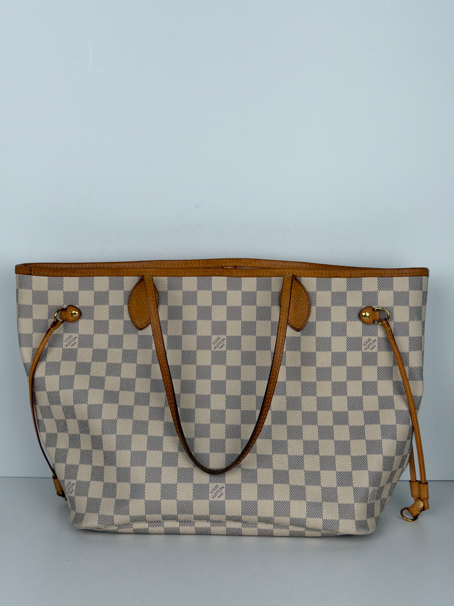 Louis Vuitton Neverfull Tote Bag MM in Damier Azur Coated Canvas 2017 YS