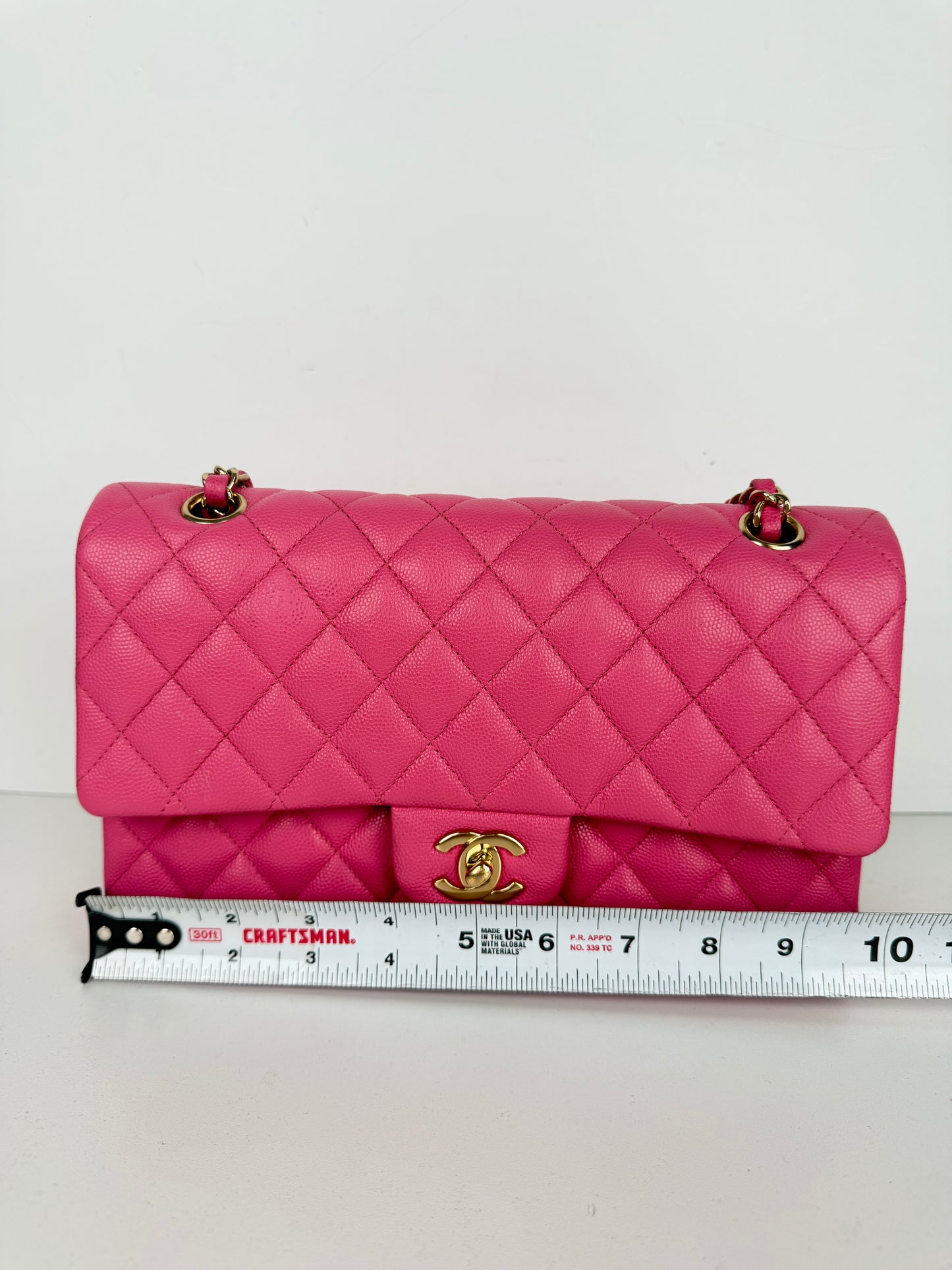 Chanel Classic Double Flap Bag Small in Pink Caviar Leather 2019 YE-1