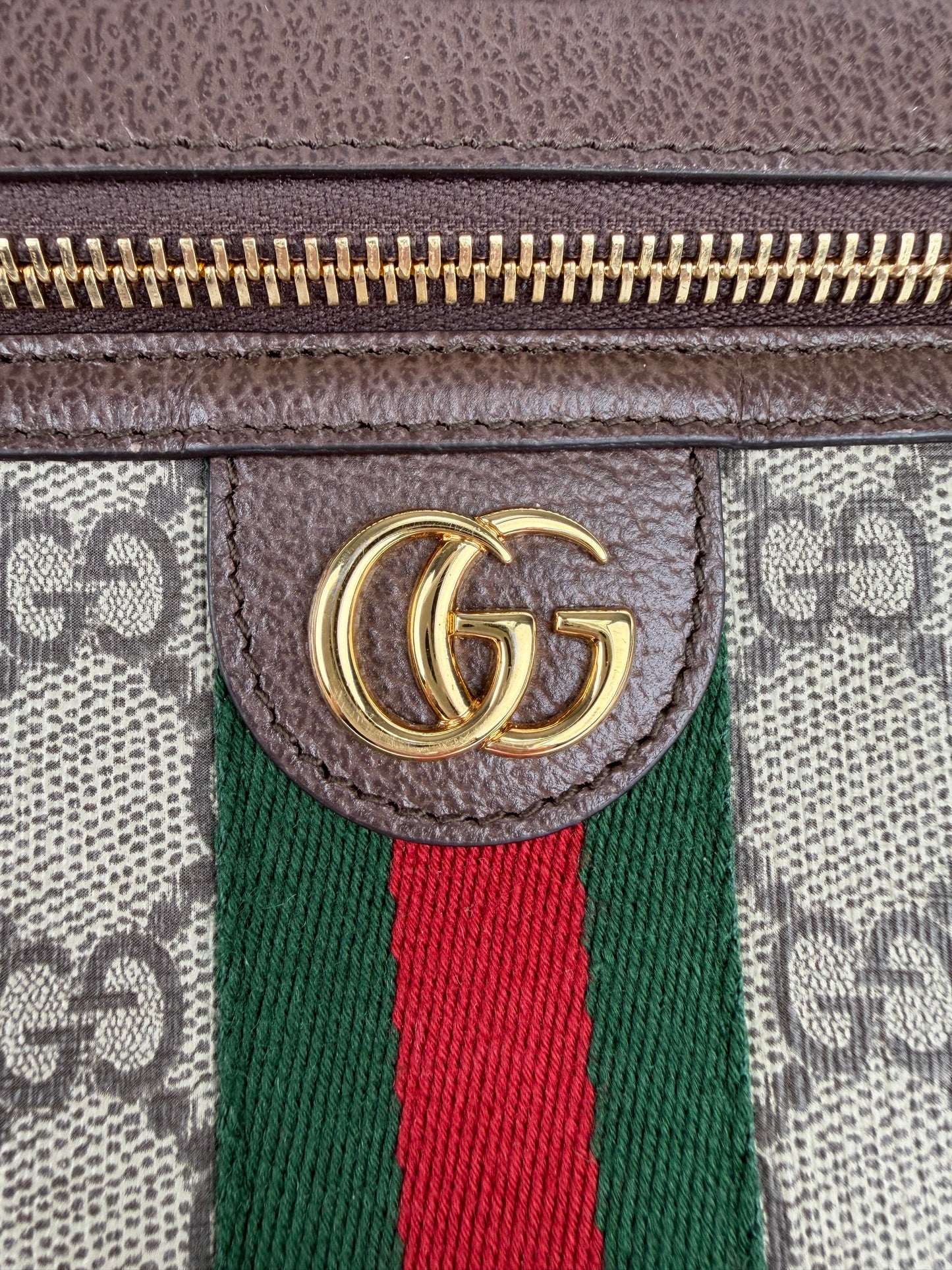 Gucci Ophidia Chain Belt Bag Small in Brown GG Monogram Coated Canvas YS-10