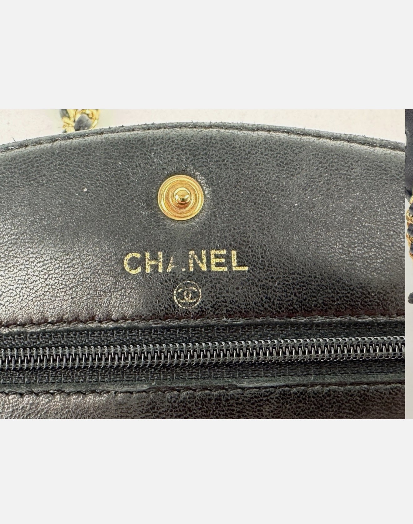 Chanel CC Caviar Leather Black Gold-Tone Chain Crossbody Bag