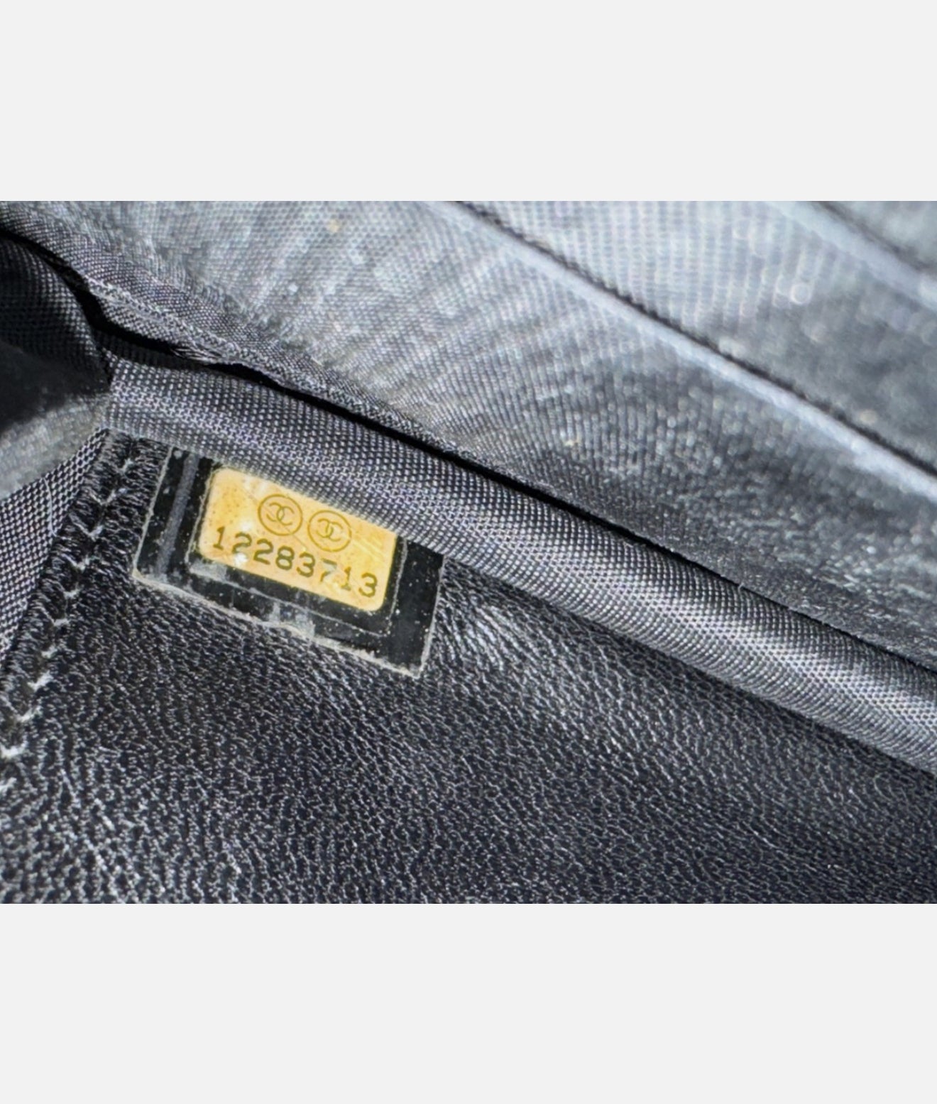 Chanel CC Caviar Leather Black Gold-Tone Chain Crossbody Bag