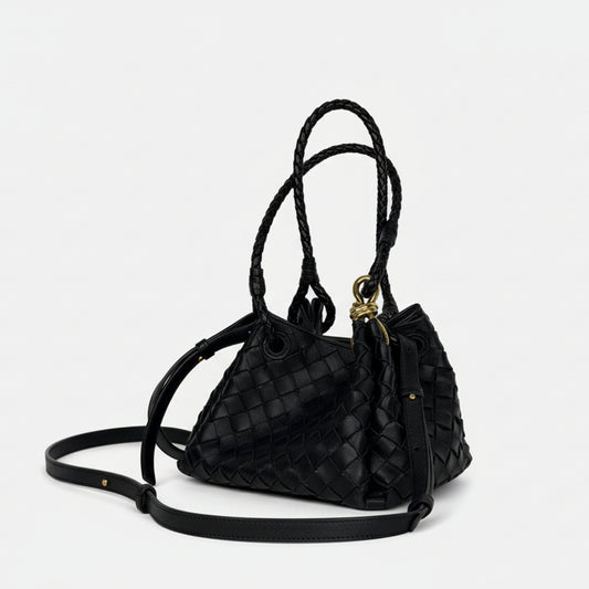 Bottega Veneta Intrecciato Parachute Small Bag Black