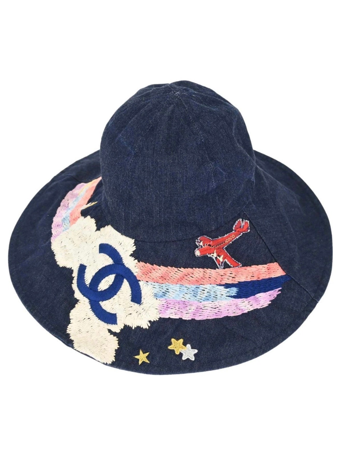 Chanel Denim Night Flight Embroidery Hat Size M