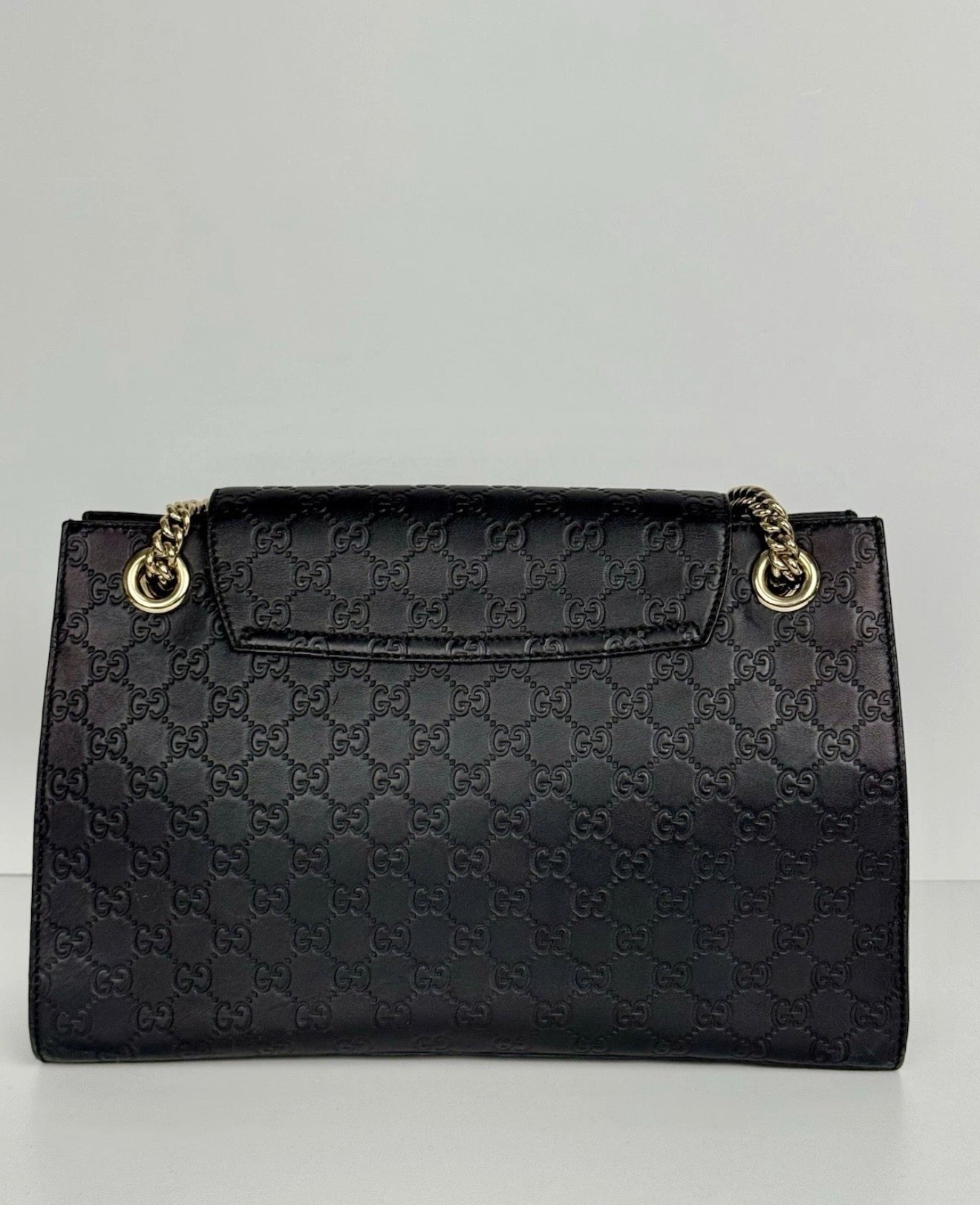 Gucci Emily Chain Shoulder Bag in Black Guccissima Leather C-8
