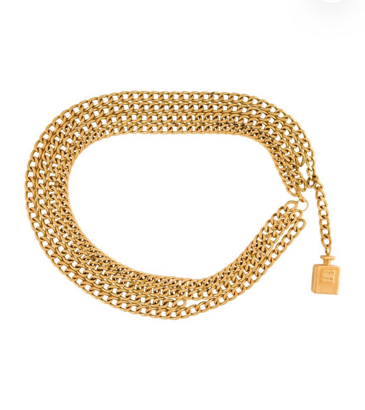 Chanel Vintage Coco Perfume Chain-Link Belt Size XS (28" Length)