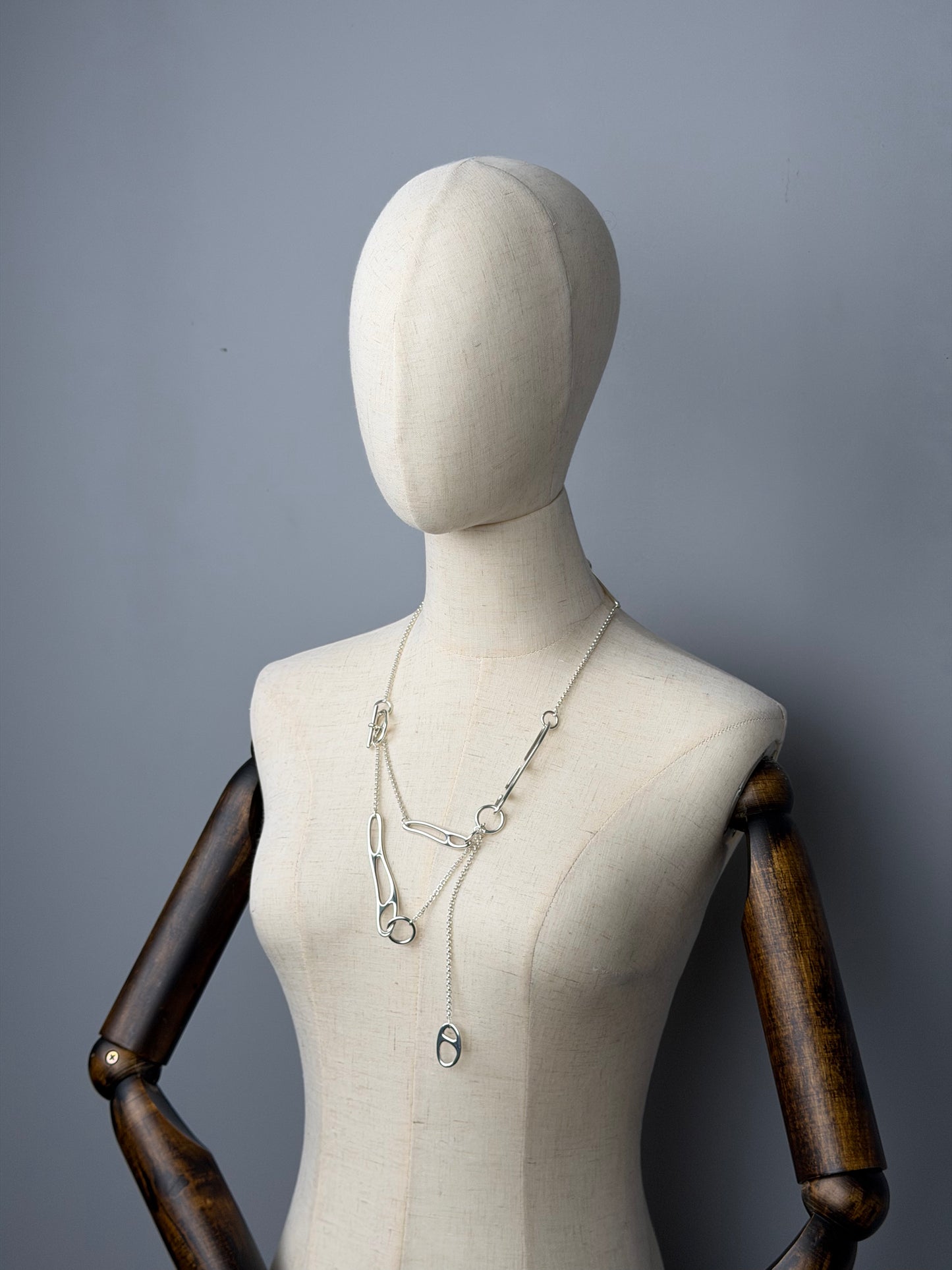 Hermes Chaine d'Ancre Punk Long Necklace in Sterling Silver
