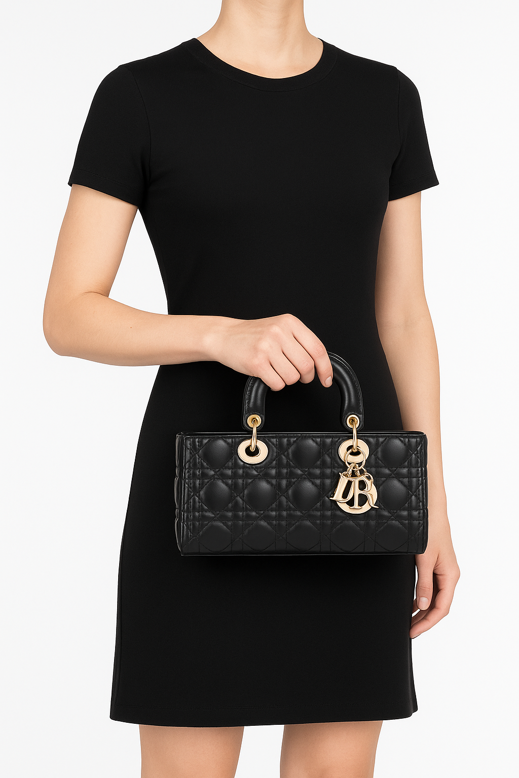 Dior Medium Lady D-Joy Black Quilted Leather Shoulder Bag D-1