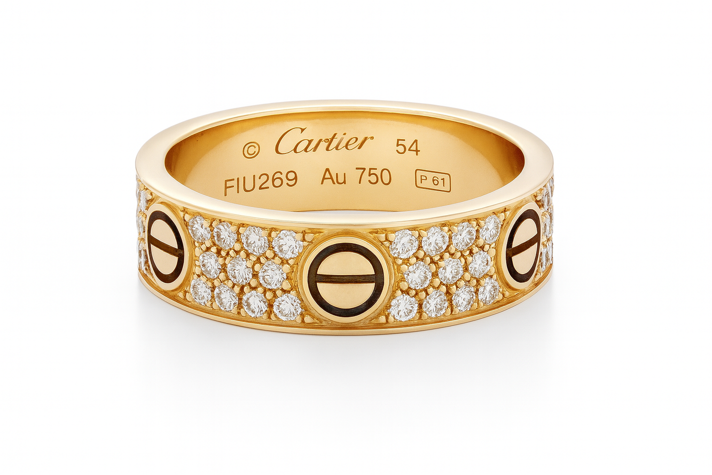 Cartier Love Ring Diamonds By Peter Marco Beverly Hills 18k Yellow Gold Size 7