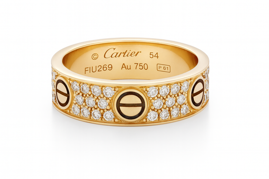 Cartier Love Ring Diamonds By Peter Marco Beverly Hills 18k Yellow Gold Size 7