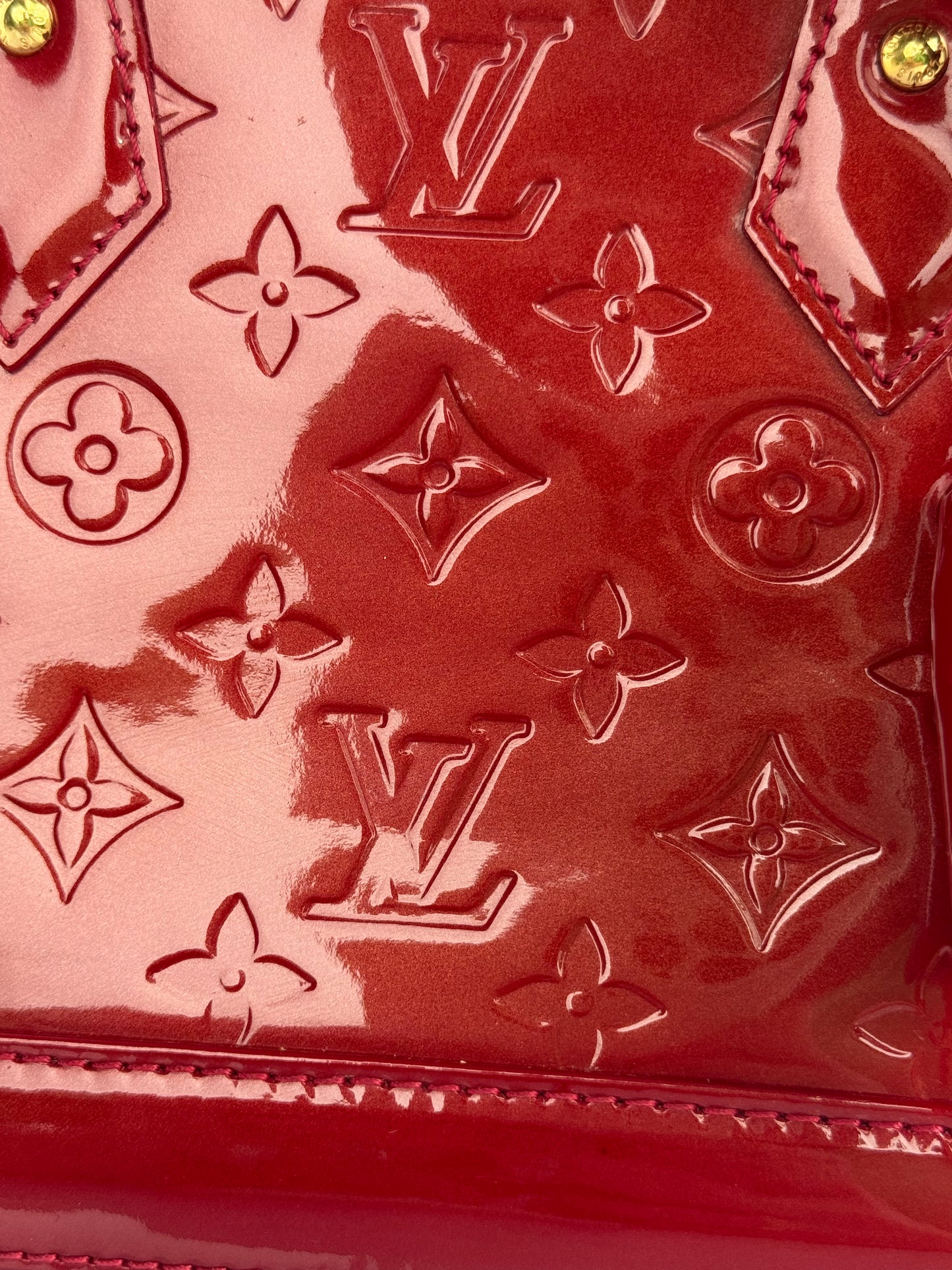 Louis Vuitton Alma BB Patent Leather Dark Red Bag