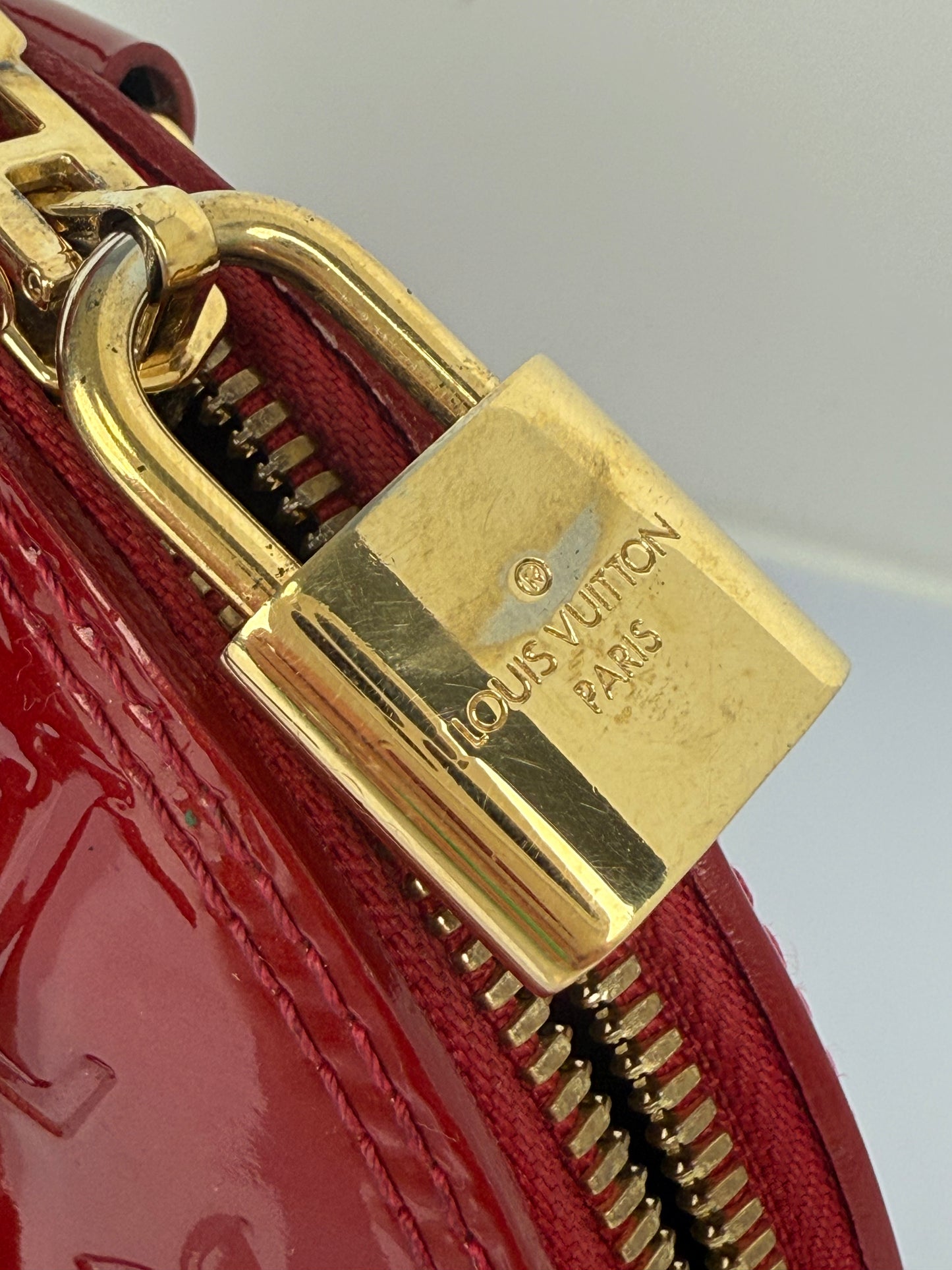 Louis Vuitton Alma BB Patent Leather Dark Red Bag