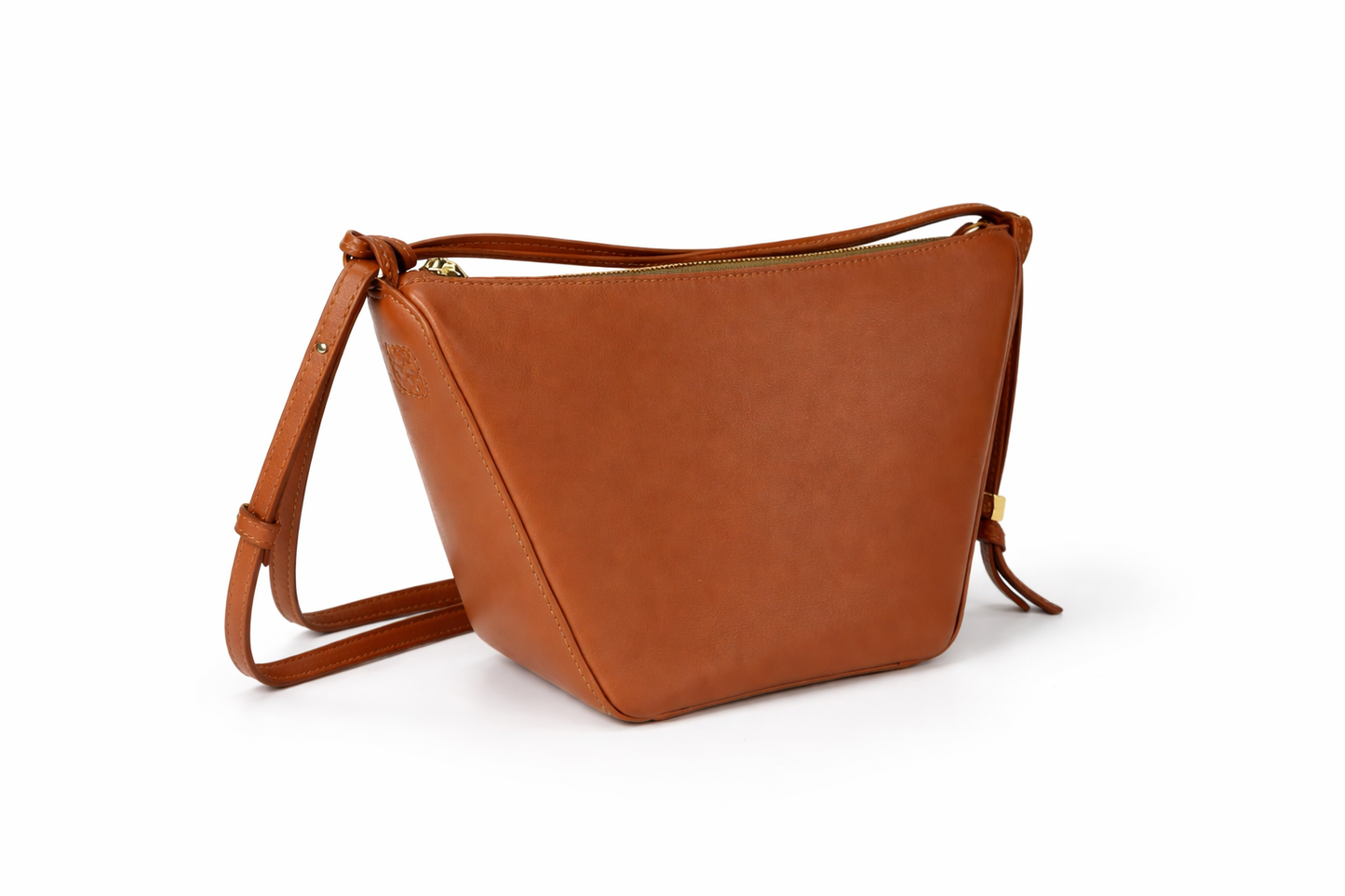 Loewe Mini Hammock Hobo Bag in Brown Leather with Gold Hardware E-3