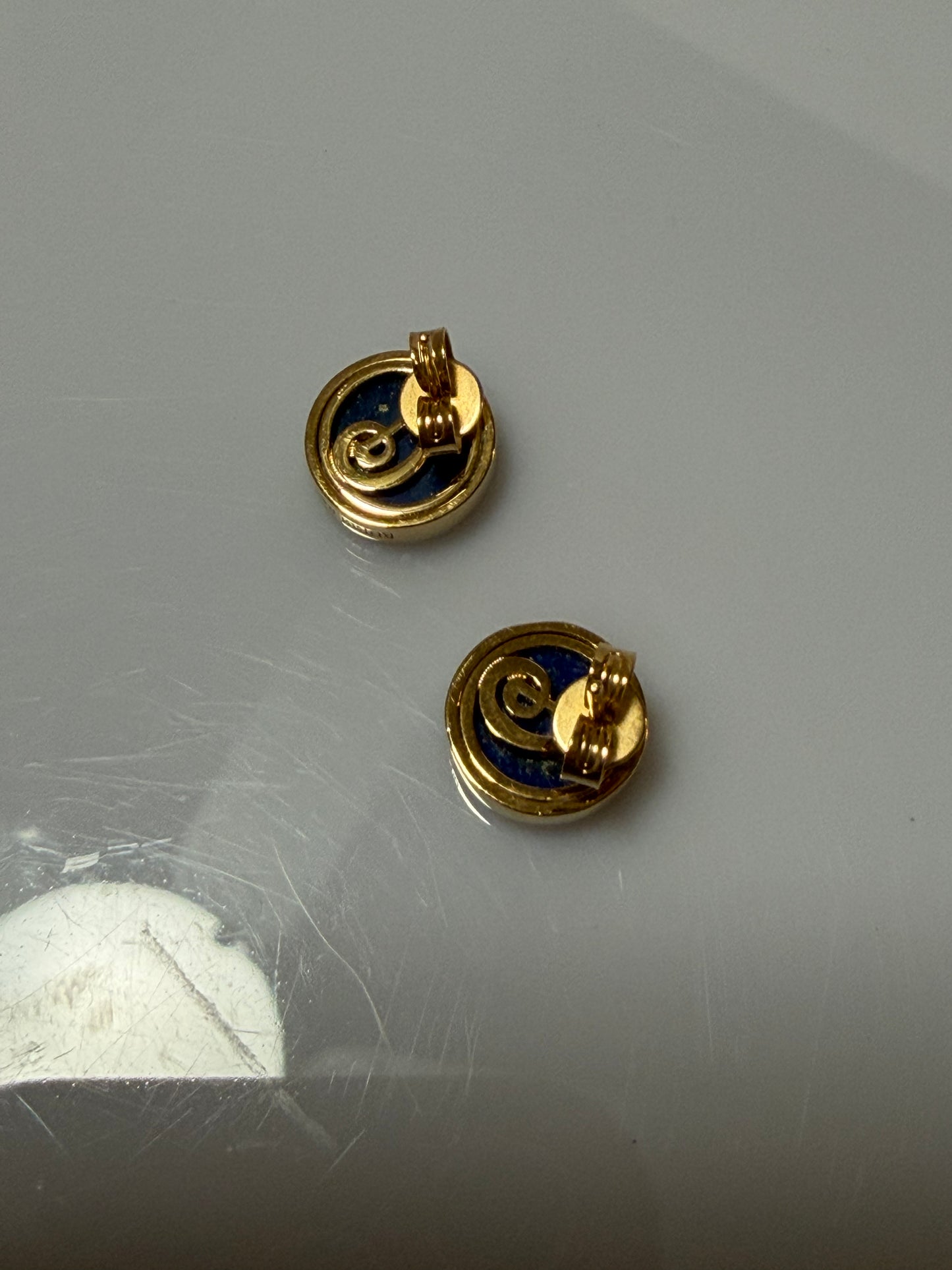 Burberry Knight Coin Gold Tone Stud Earrings