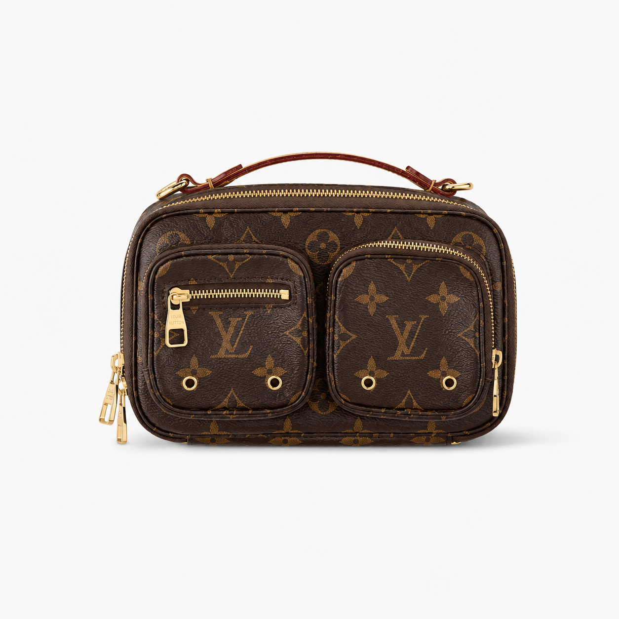Louis Vuitton Utility Shoulder Bag in Brown LV Monogram Coated Canvas NFC E-1