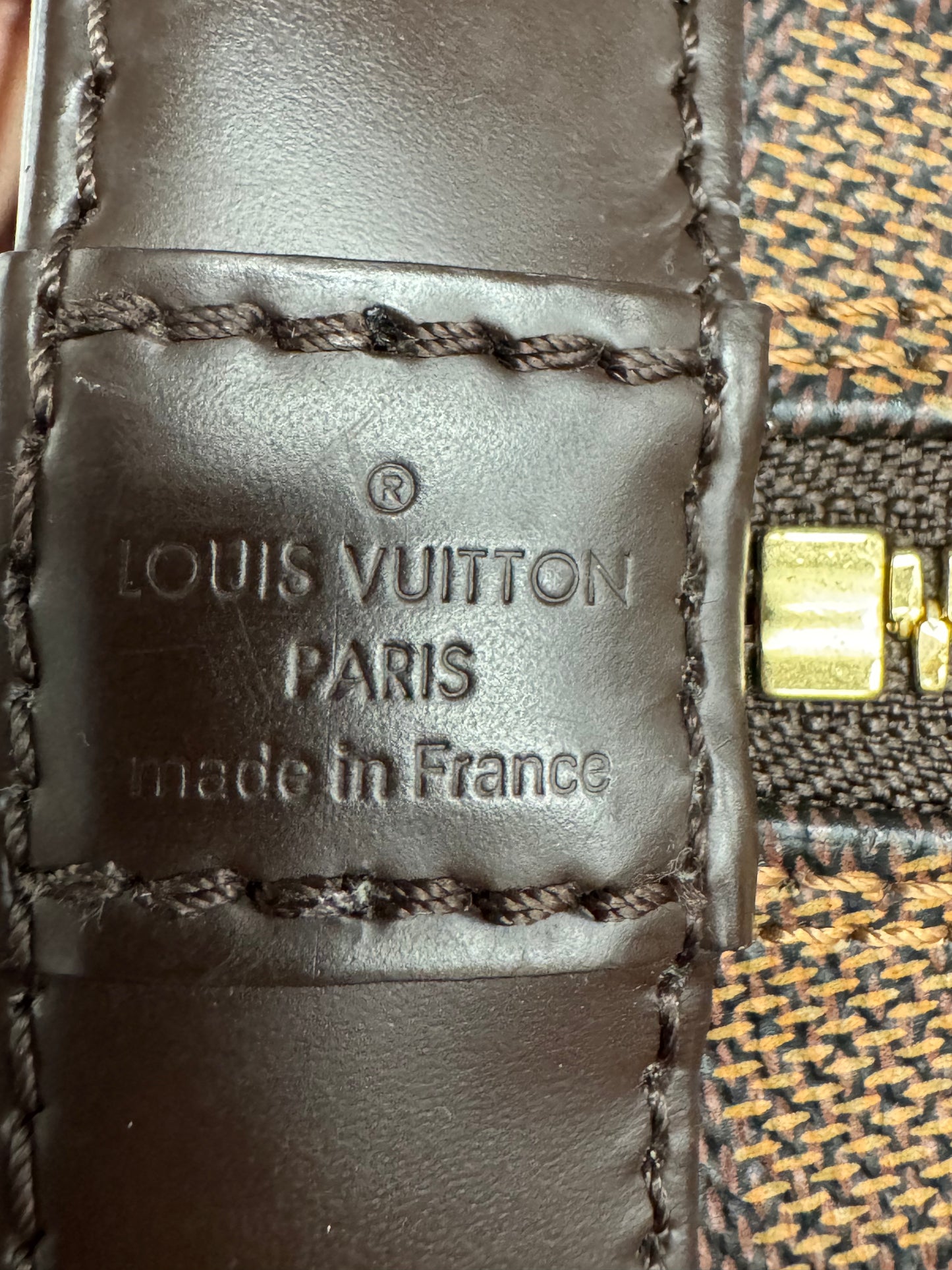 Louis Vuitton Alma BB Handbag in Damier Ebene Coated Canvas with Brown Leather Trim 2020 YS15