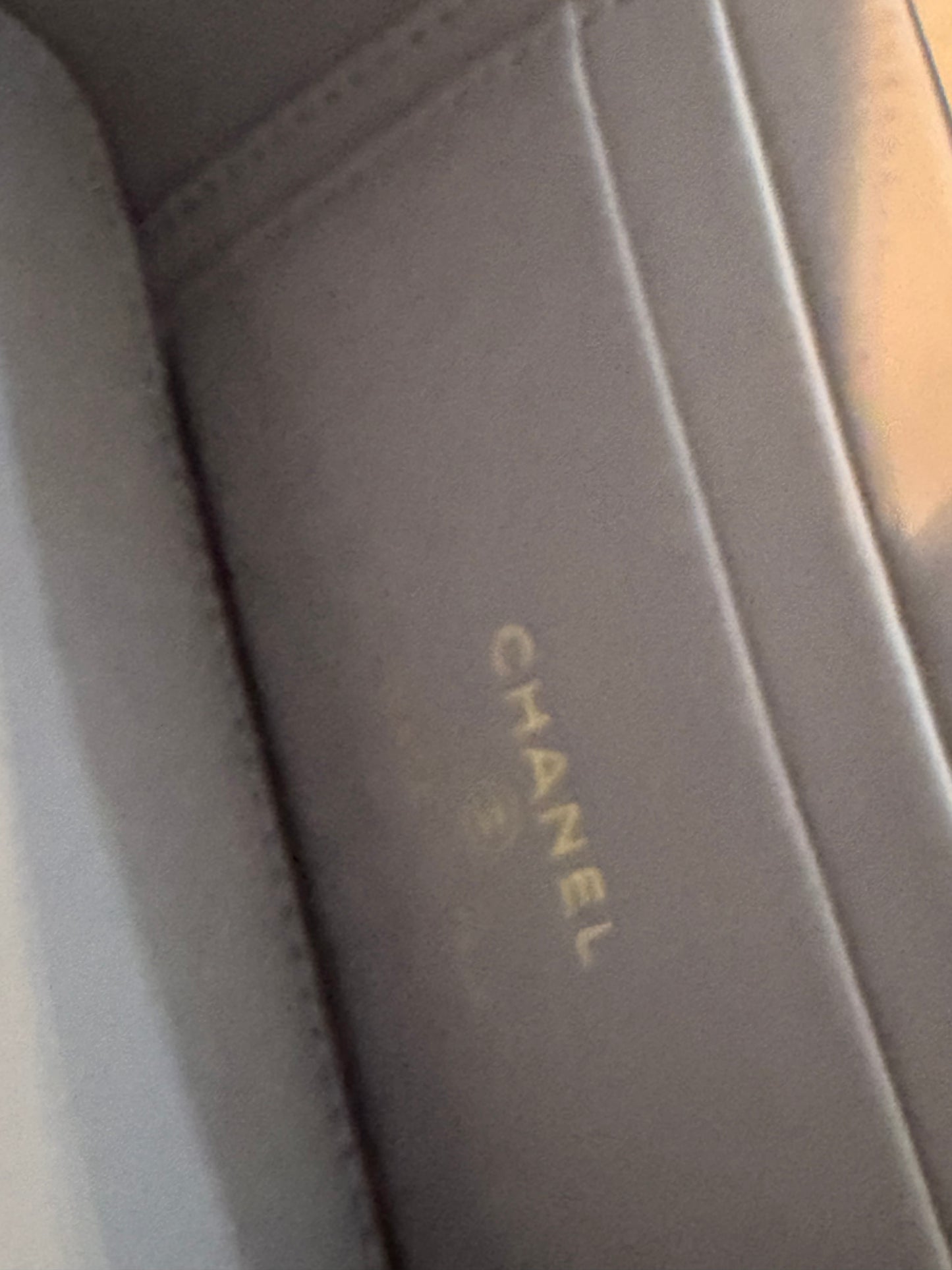 Chanel Calfskin Vanity Case Shoulder Bag Grey Calfskin
