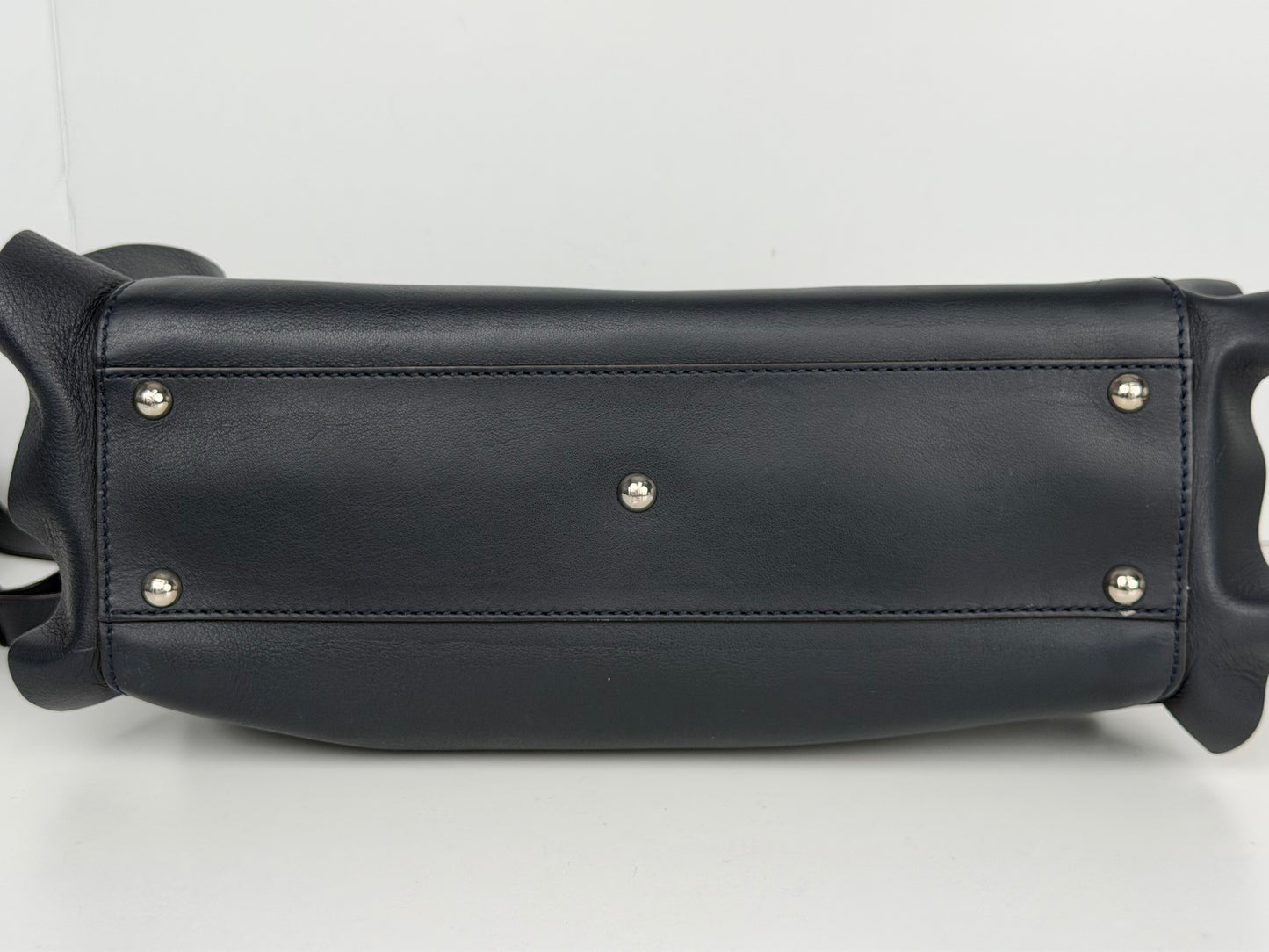 Fendi Peakaboo Wave Handbag Leather Blue