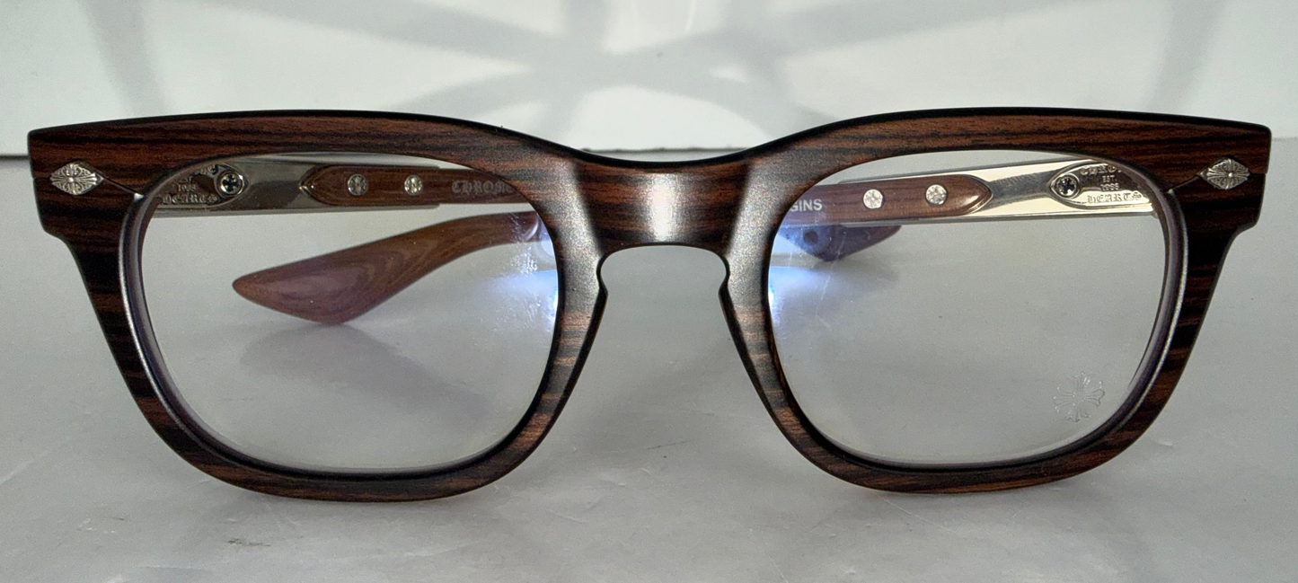 Chrome Hearts BAGGINS Wayfarer Eyeglasses in Brown Wood Grain YK1
