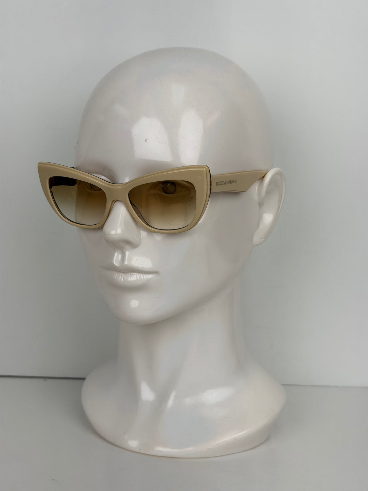 Dolce & Gabbana DG4417 Cat-Eye Sunglasses in Beige Frame with Brown Gradient Lenses YK4