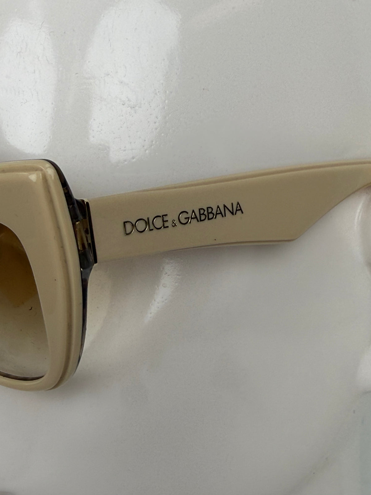 Dolce & Gabbana DG4417 Cat-Eye Sunglasses in Beige Frame with Brown Gradient Lenses YK4