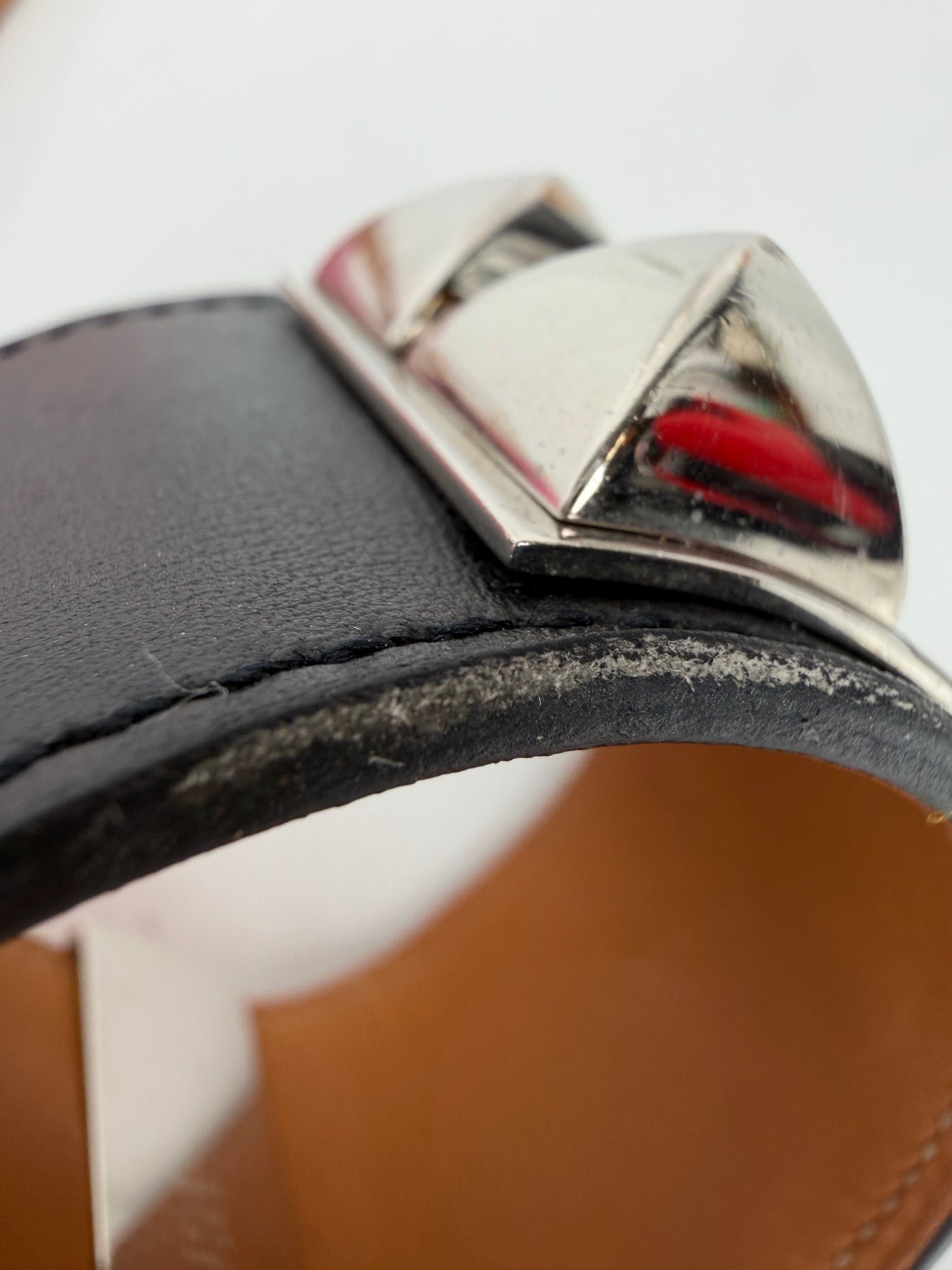 Hermes Collier de Chien Bracelet Vintage with Studs in Black Leather 2003 YK4