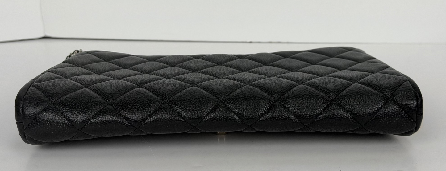 Chanel Black Caviar Quilted Wallet on Chain YC3