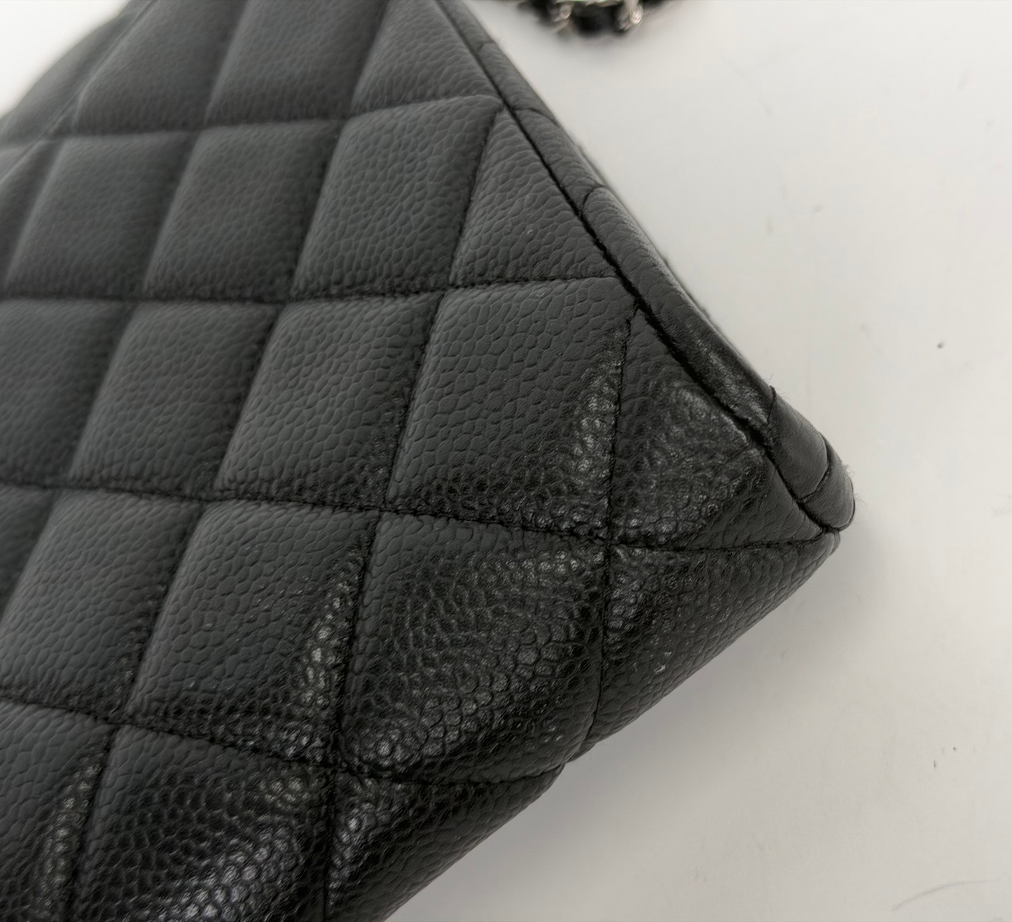 Chanel Black Caviar Quilted Wallet on Chain YC3